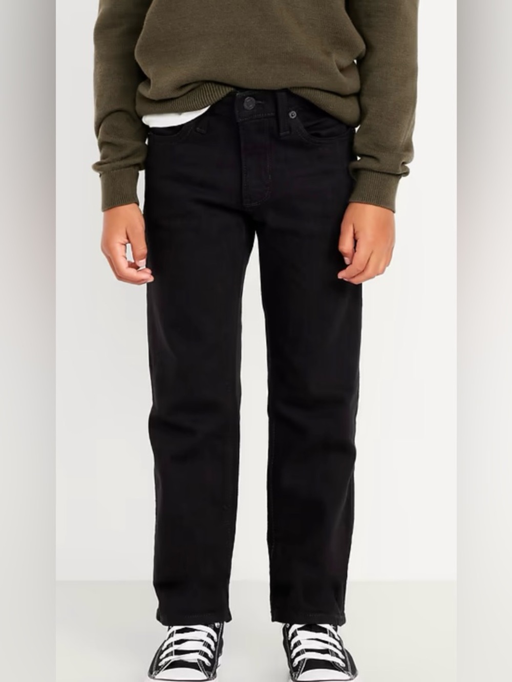 Old Navy Gap Boys Flex Straight Leg Black Denim Jeans Size 14